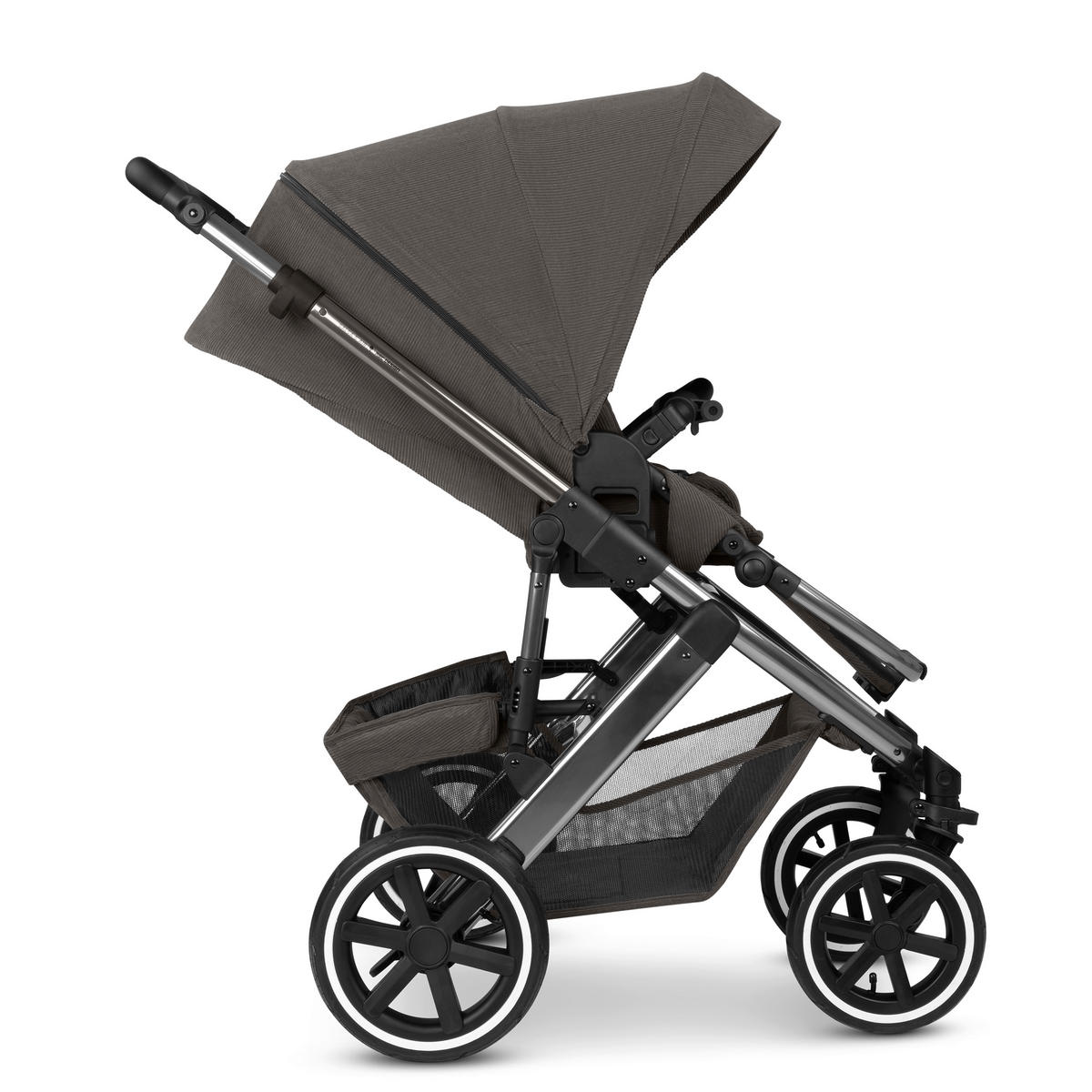 KINDERWAGENSET  Salsa 5 Air Herbst Set  Almond  - Anthrazit/Schwarz, Basics, Textil/Metall (63/118/95,5cm) - ABC Design