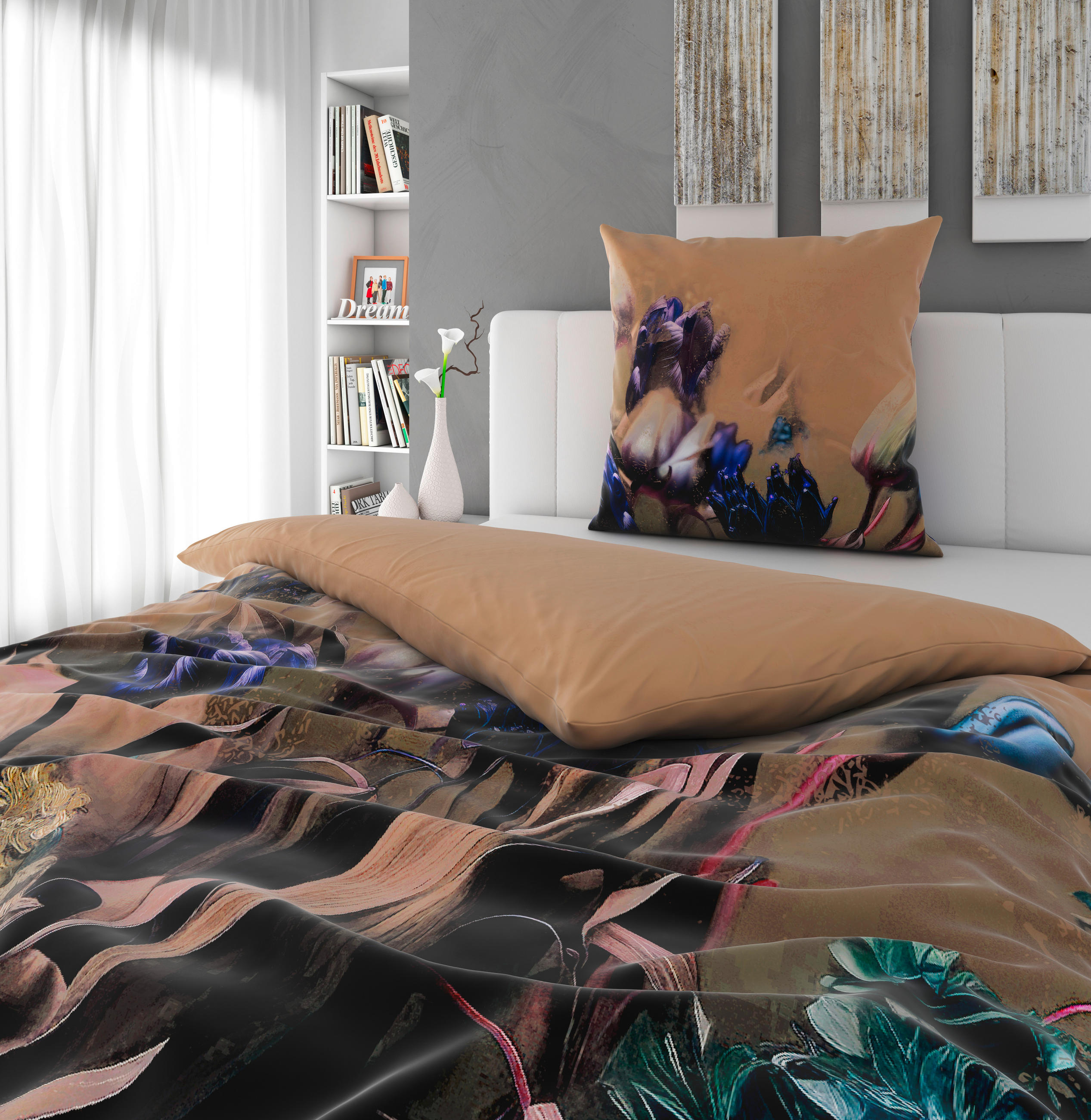 BETTWÄSCHE 135/200 cm Satin  - Braun, Textil (135/200cm) - Novel