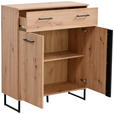 GARDEROBE 4-teilig  in 180/194,5/35 cm  - Schwarz/Eiche Artisan, Basics, Holzwerkstoff (180/194,5/35cm) - Carryhome