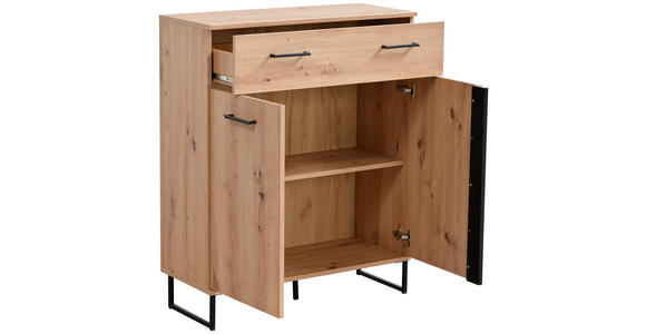 GARDEROBE 4-teilig  in 180/194,5/35 cm  - Schwarz/Eiche Artisan, Basics, Holzwerkstoff (180/194,5/35cm) - Carryhome