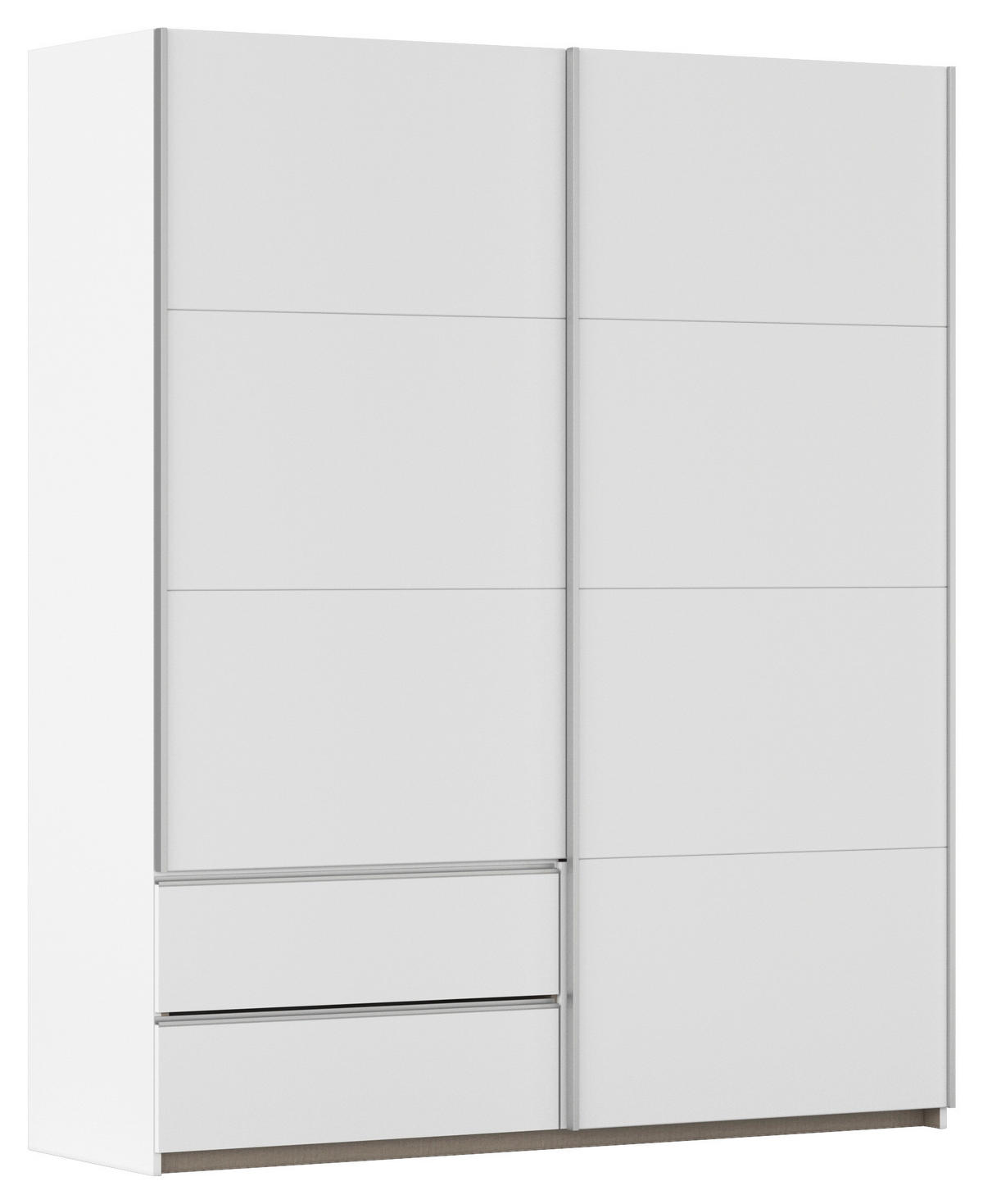 SCHWEBETÜRENSCHRANK in Weiss  - Weiss/Alufarben, Modern, Holzwerkstoff (175/210/59cm) - Rauch Möbel