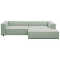 ECKSOFA Mintgrün Chenille Rücken echt  - Schwarz/Mintgrün, MODERN, Kunststoff/Textil (296/185cm) - Hom`in