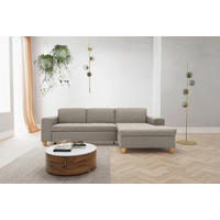 ECKSOFA SUGAR Silberfarben Webstoff  - Chromfarben/Silberfarben, Basics, Textil/Metall (266/162cm) - MID.YOU