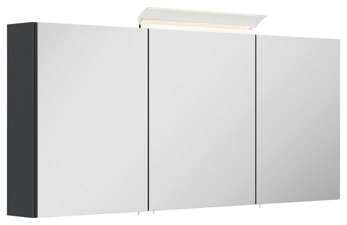 SPIEGELSCHRANK 140/62/17 cm  - Graphitfarben, MODERN, Glas/Holzwerkstoff (140/62/17cm) - MID.YOU