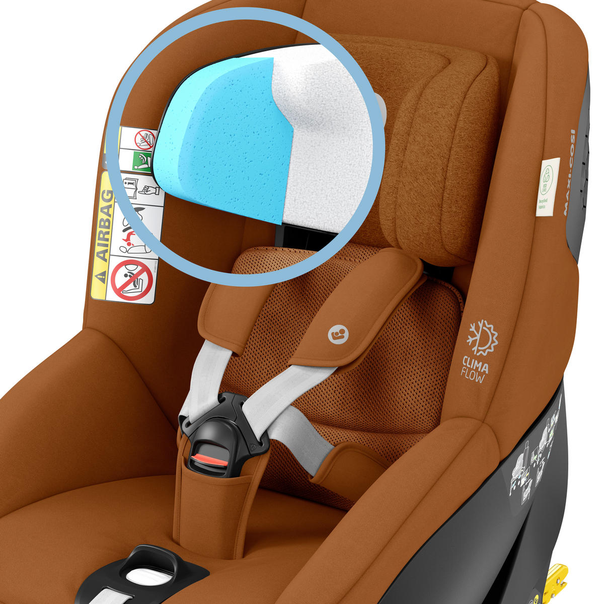 KINDERAUTOSITZ Mica Pro Eco i-Size Authentic Cognac   - Cognac, Basics, Kunststoff/Textil (44,2/64,8/68,3cm) - Maxi-Cosi