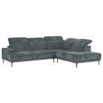 ECKSOFA Grau Chenille Kopfteilverstellung, Sitztiefenverstellung  - Schwarz/Grau, Design, Textil/Metall (307/243cm) - Xora