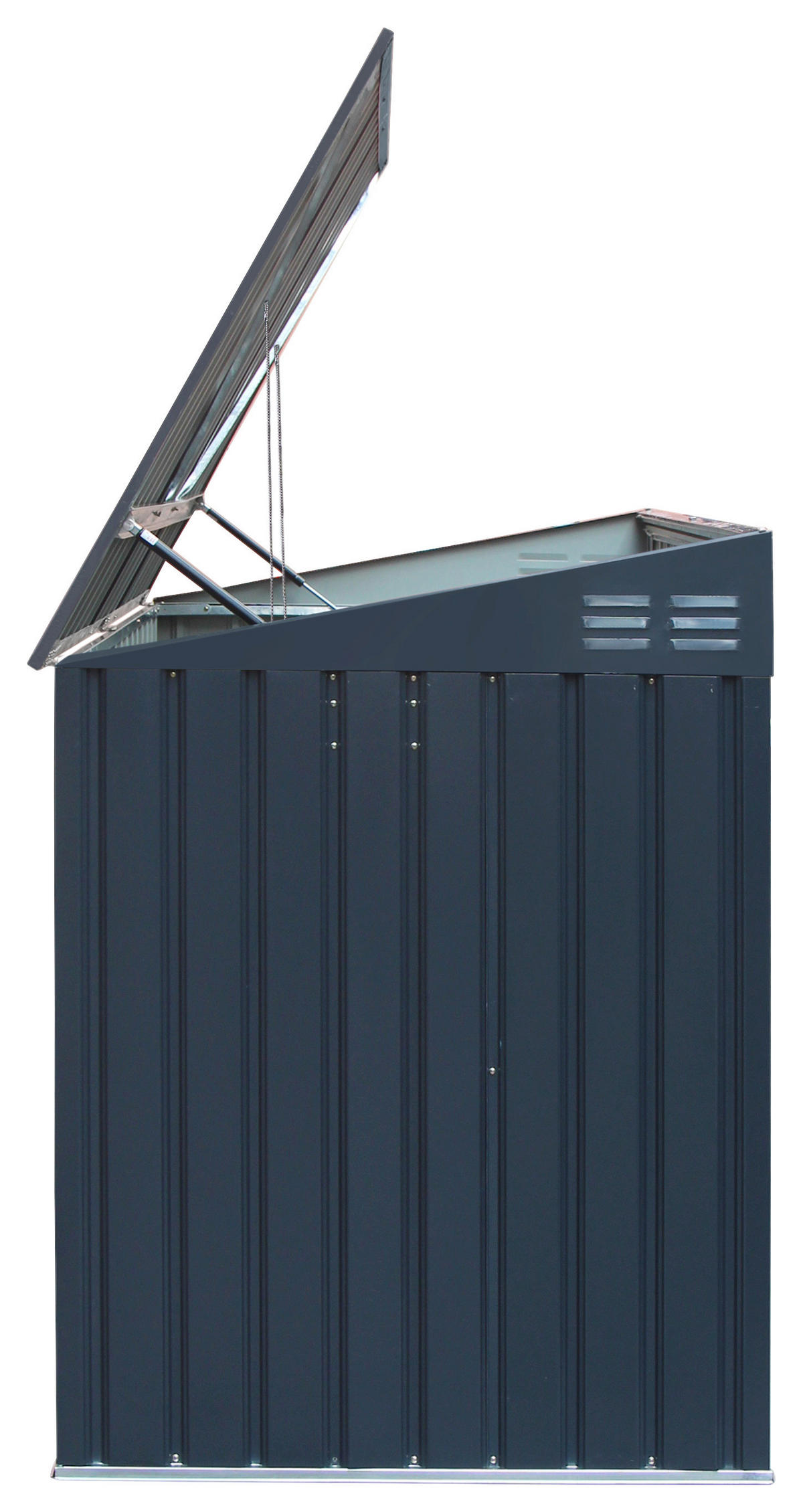 MÜLLTONNENBOX - Dunkelgrau, Basics, Metall (235/131/100cm) - Ambia Garden