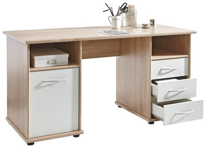 Schreibtisch Adria Sonoma Eiche Nachbildung Weiss Ca 123 X 76 X 50