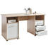 SCHREIBTISCH Sonoma Eiche, Weiß - Alufarben/Weiß, Design, Kunststoff (147/76/67cm) - CANTUS