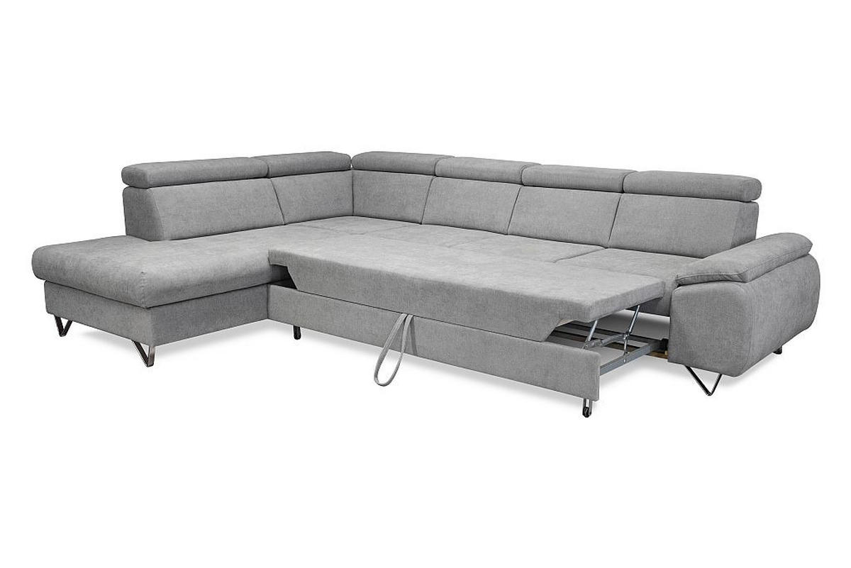 UGAONA GARNITURA siva  - boja hroma/siva, Moderno, tekstil/drvo (232/315cm) - Hom`in