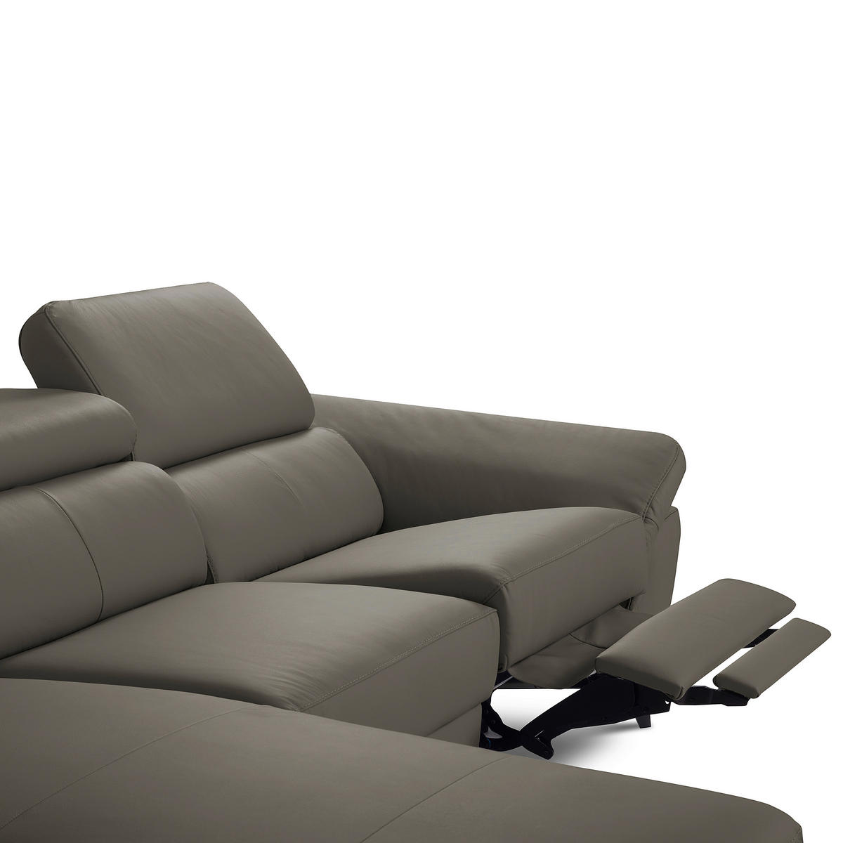 ECKSOFA  in Lederlook Echtleder Schlammfarben  179/252 cm  - Schlammfarben/Schwarz, Design, Leder/Textil (179/252cm) - Livetastic