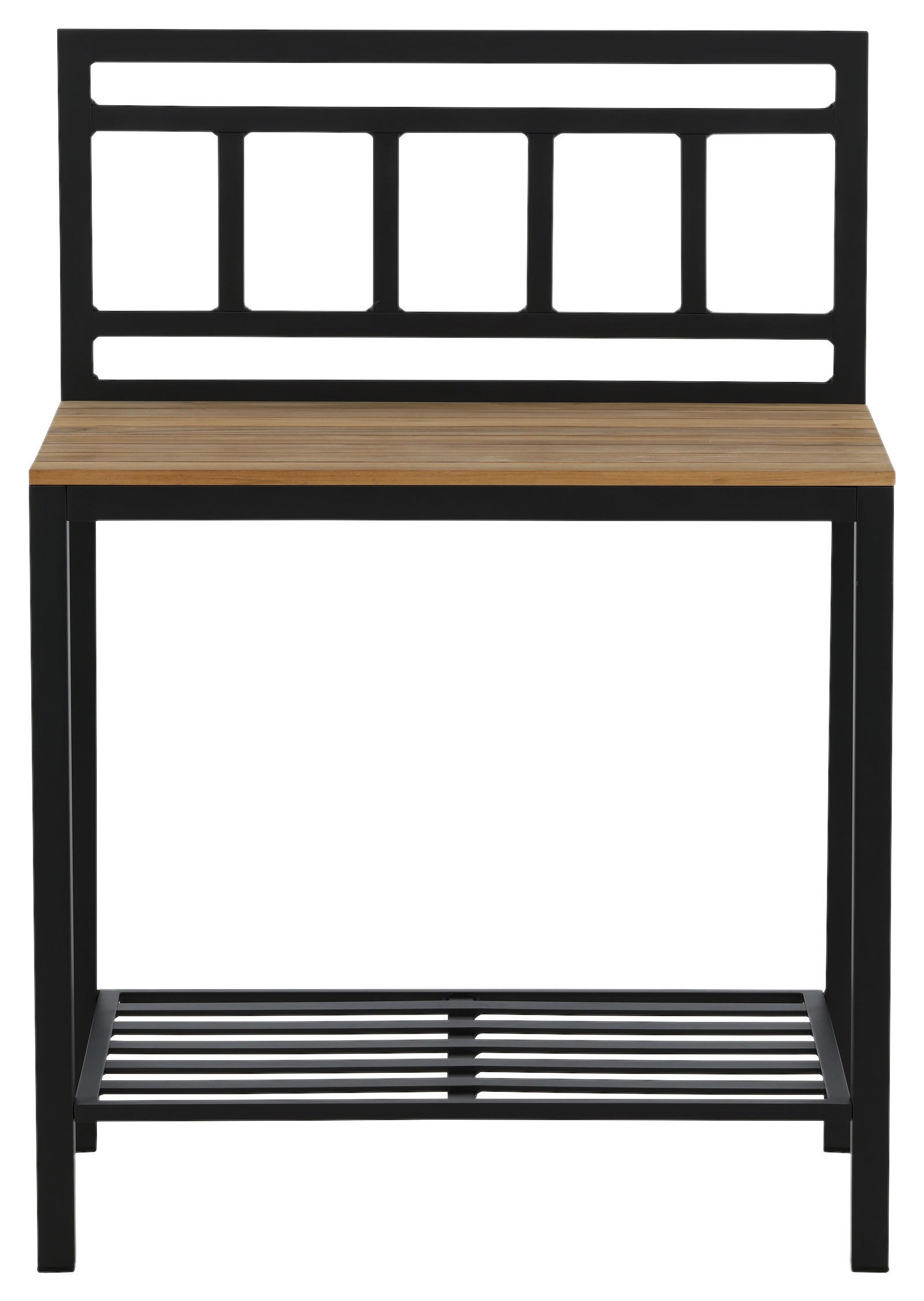 OUTDOORKÜCHE - Schwarz/Teakfarben, KONVENTIONELL, Holz/Metall (90/127/60cm) - Gardenson