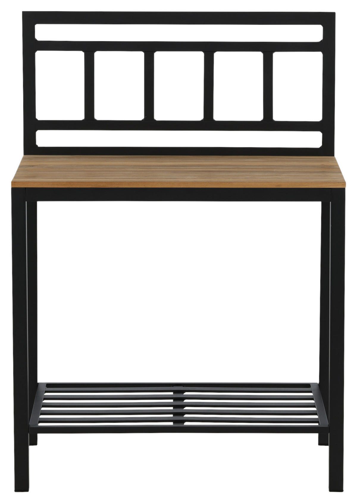 OUTDOORKÜCHE - Schwarz/Teakfarben, KONVENTIONELL, Holz/Metall (90/127/60cm) - Gardenson