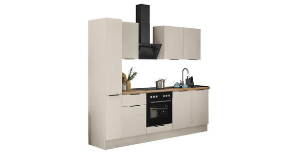 KÜCHENBLOCK in Kaschmir - Kaschmir/Schwarz, Basics, Holzwerkstoff/Metall (240/211/60cm) - Xora