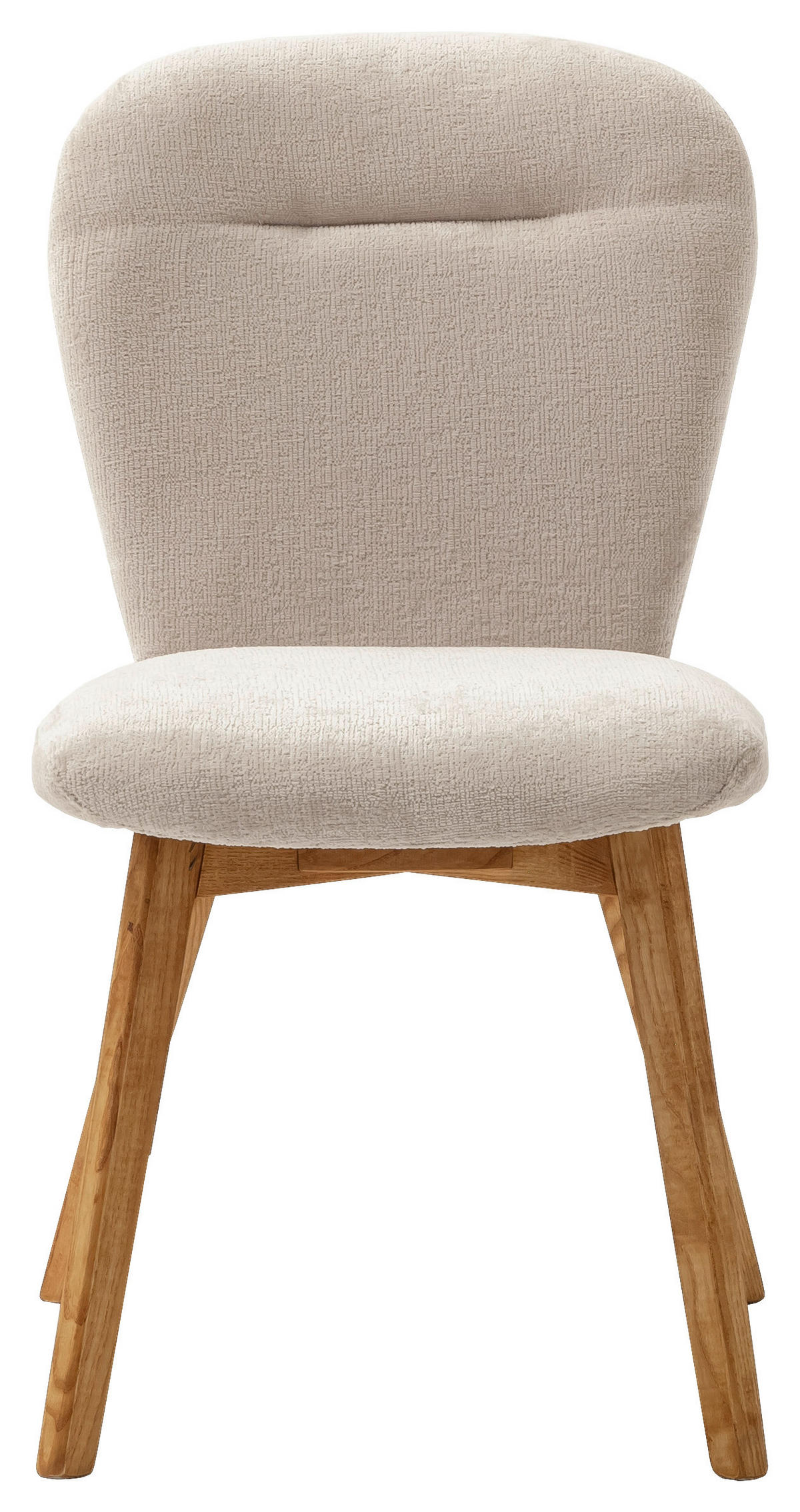 STUHL in Textil, Holz Weiß  - Eichefarben/Weiß, Design, Holz/Textil (50/88/64cm) - Livetastic