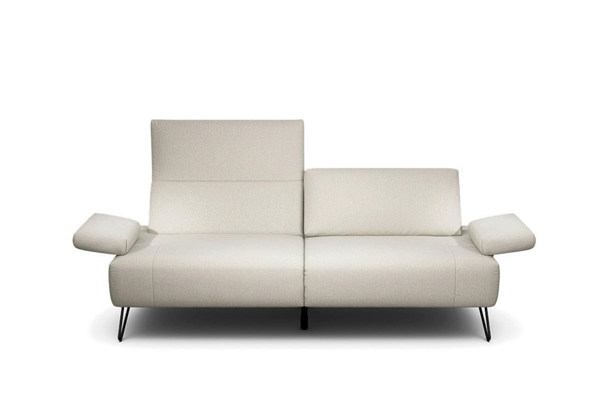 2,5-SITZER Chenille Naturfarben  - Schwarz/Naturfarben, Design, Textil/Metall (204-234/85/86-94cm) - SENSOO