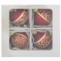 CHRISTBAUMKUGEL-SET 6 cm  - Dunkelrot, LIFESTYLE, Glas/Metall (6cm) - X-Mas