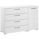 KOMMODE  in 120/81/42 cm  - Chromfarben/Weiß Hochglanz, Design, Holzwerkstoff/Kunststoff (120/81/42cm) - Novel