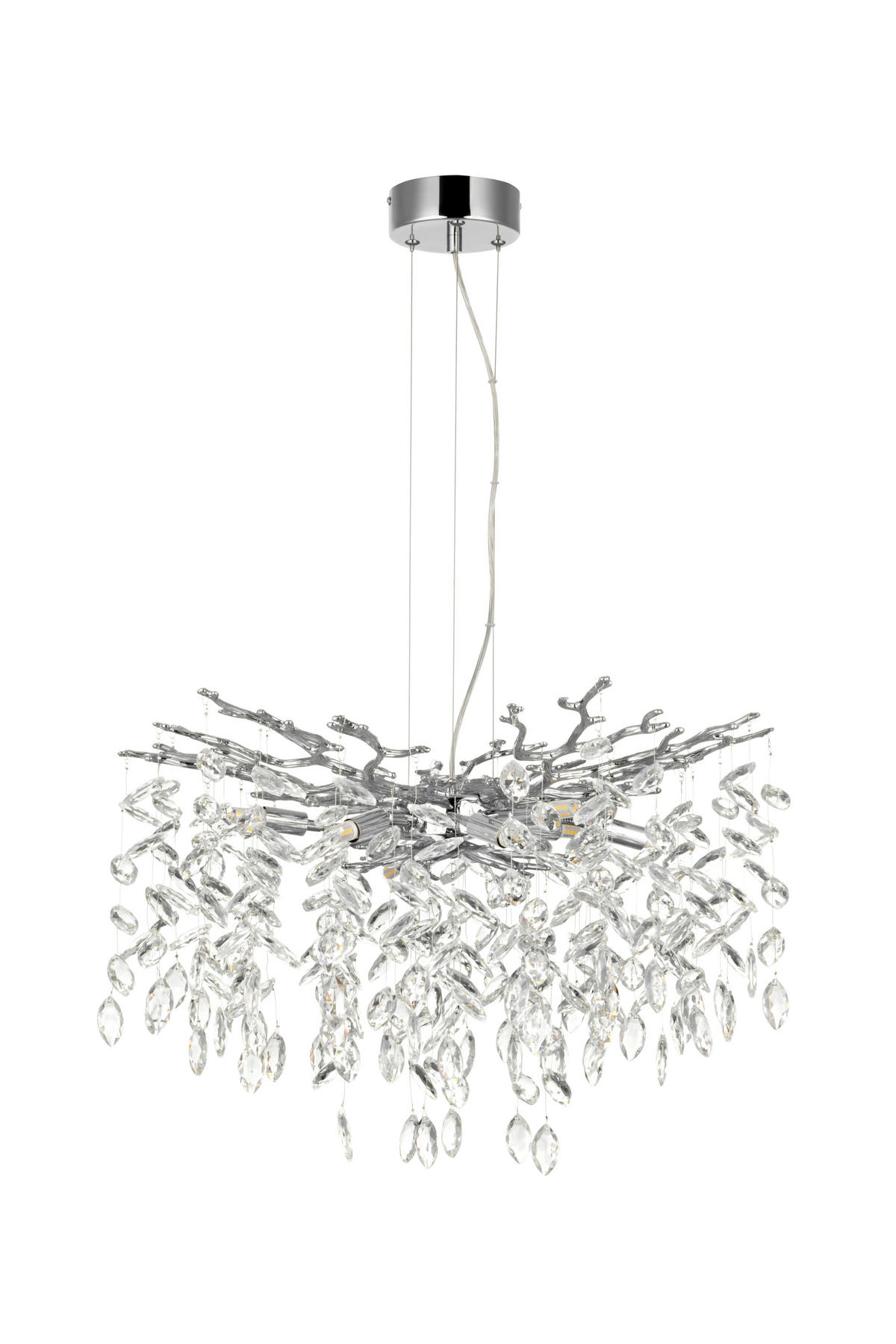 ZÁVĚSNÉ SVÍTIDLO, 60/150 cm  - čiré, Design, kov/sklo (60/150cm) - Glandor