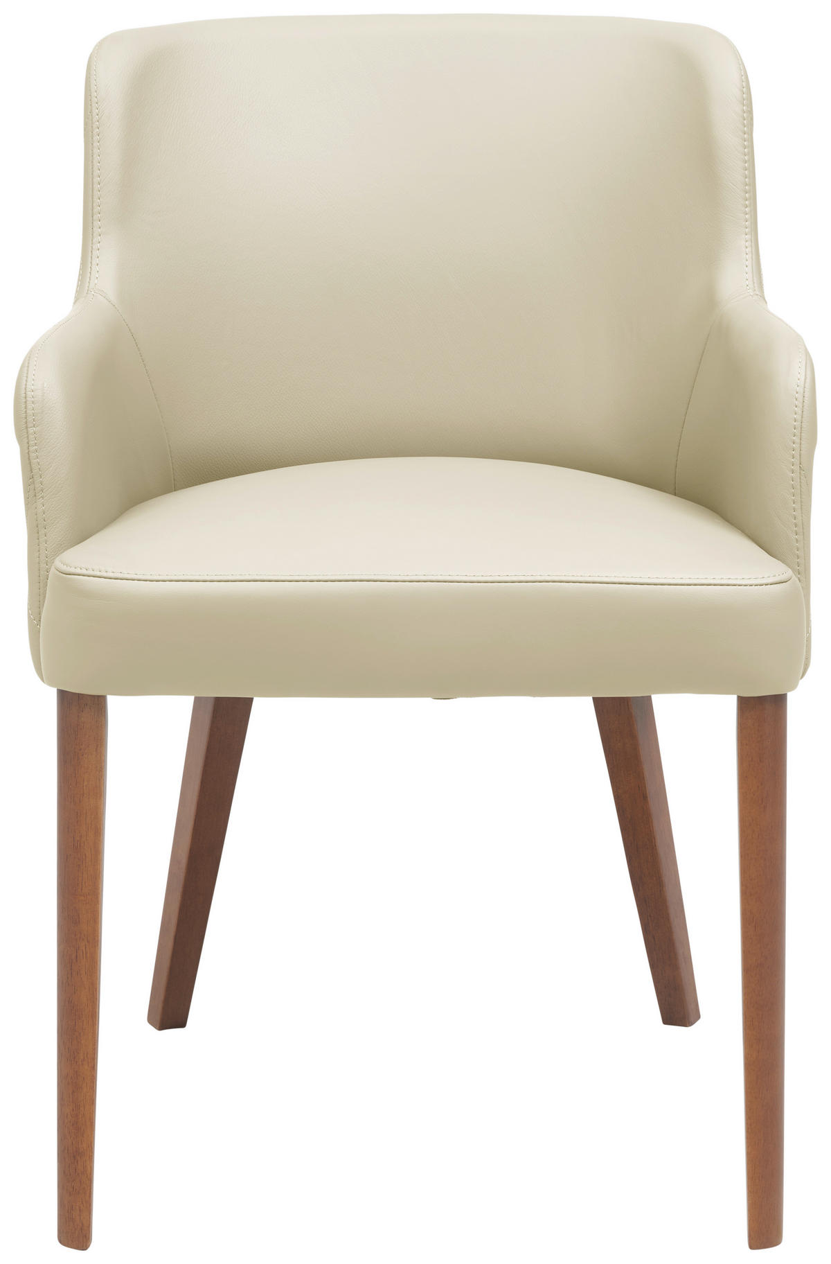 ARMLEHNSTUHL  in Echtleder pigmentiert  - Greige/Beige, KONVENTIONELL, Leder/Holz (57/81/60cm) - Livetastic