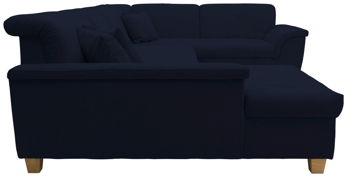 WOHNLANDSCHAFT Dunkelblau Mikrofaser  - Eichefarben/Dunkelblau, KONVENTIONELL, Holz/Textil (170/352/214cm) - MID.YOU