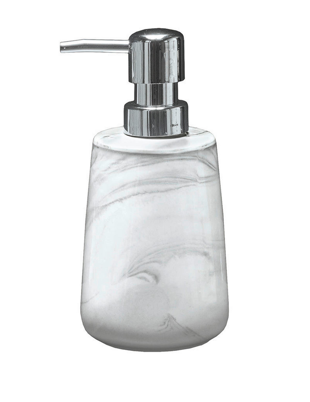 DOZATOR TEKUĆEG SAPUNA  siva, bijela  keramika  MARBLE  - bijela/siva, Basics, keramika (7,8/16,5cm) - Kleine Wolke