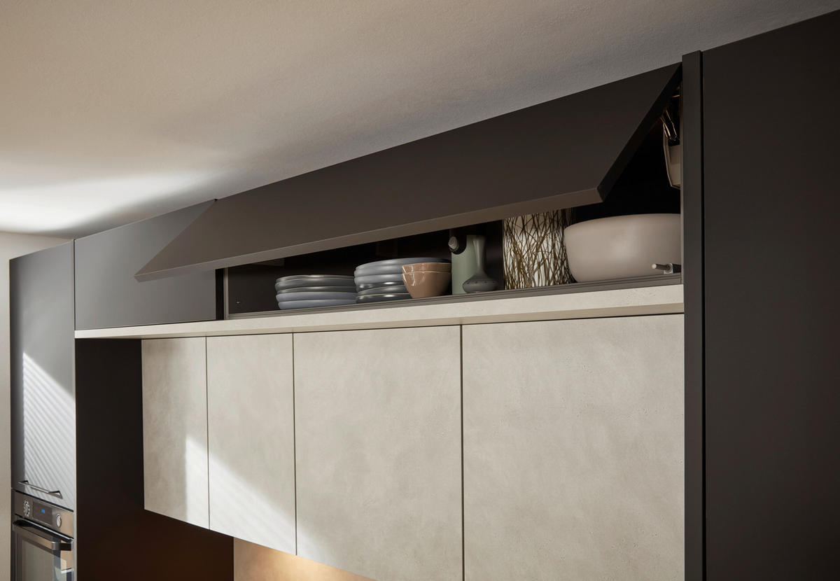EINBAUKÜCHE PLUS  - Schwarz/Grau, Design, Holzwerkstoff - Nolte Küchen