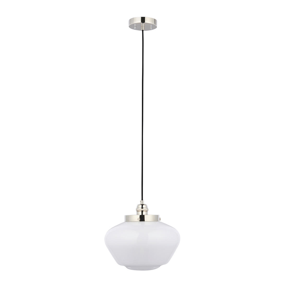 HÄNGELEUCHTE 30/152 cm  - Opal/Nickelfarben, KONVENTIONELL, Glas (30/152cm) - ENDON