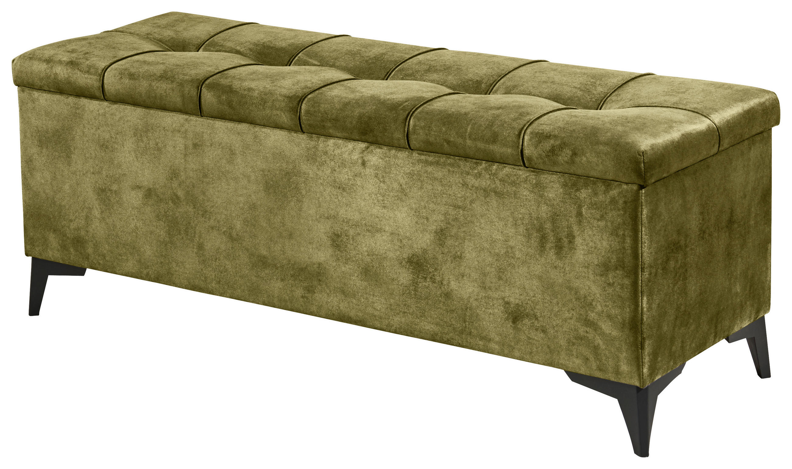 BETTBANK 139/58/50 cm   - Schwarz/Olivgrün, KONVENTIONELL, Kunststoff/Textil (139/58/50cm) - Modante