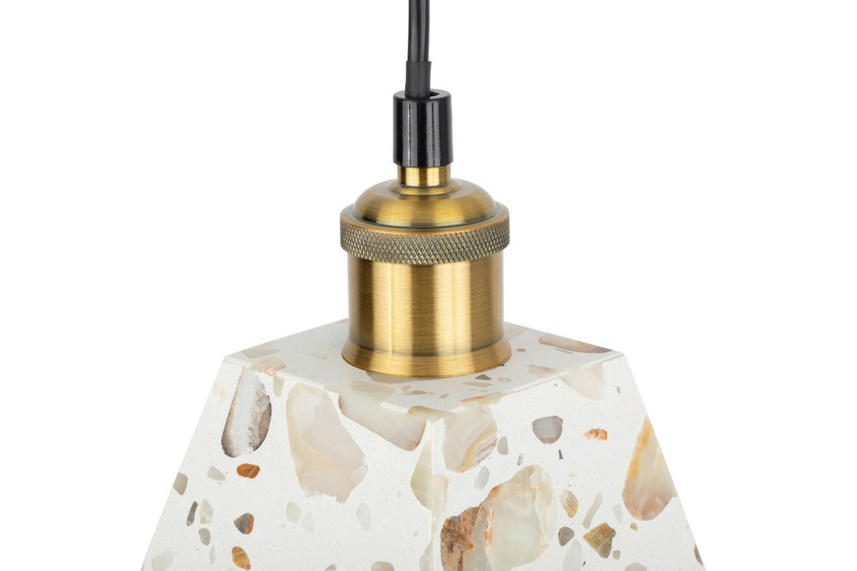 HÄNGELEUCHTE 15/15/120 cm   - Beige, Design, Stein/Metall (15/15/120cm) - Collet's Monde