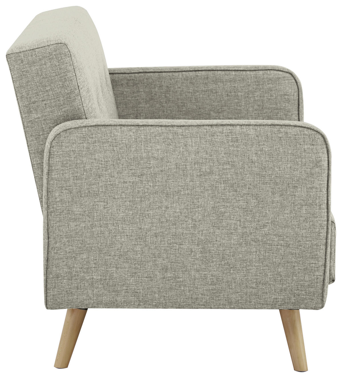 2-SITZER-SOFA Webstoff Hellgrau  - Hellgrau/Naturfarben, MODERN, Holz/Textil (137/80/90cm) - MID.YOU
