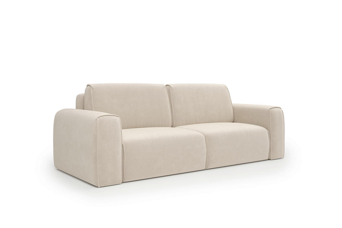 SCHLAFSOFA Tuzzi in Velours Weiß  - Schwarz/Weiß, Basics, Kunststoff/Textil (252/94/105cm) - Livetastic