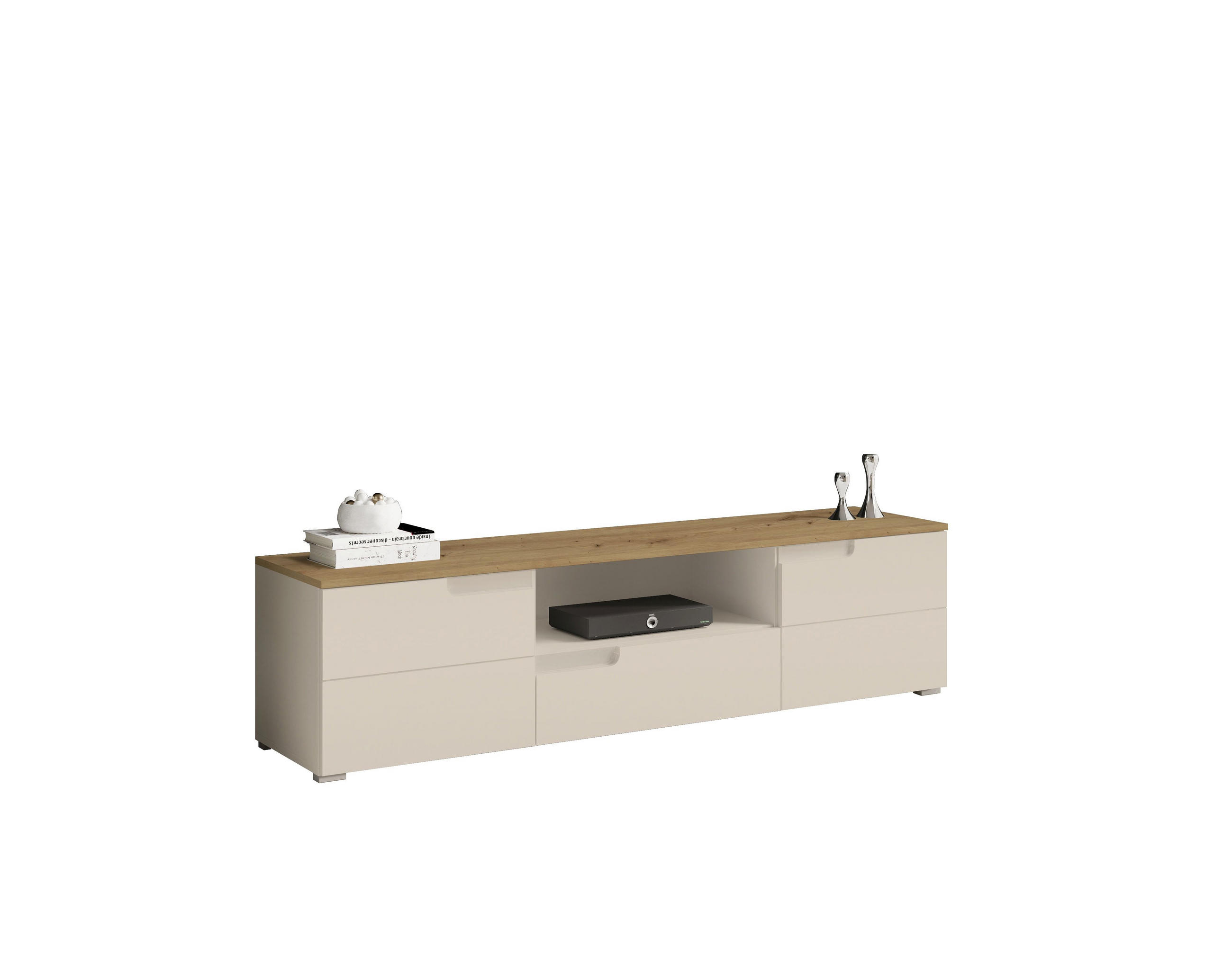 MID.YOU NÍZKÁ KOMODA, kašmírová, dub artisan, 165/42/40 cm