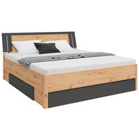 STAURAUMBETT 180/200 cm  in Graphitfarben, Eiche Artisan  - Graphitfarben/Eiche Artisan, KONVENTIONELL, Holzwerkstoff (180/200cm)