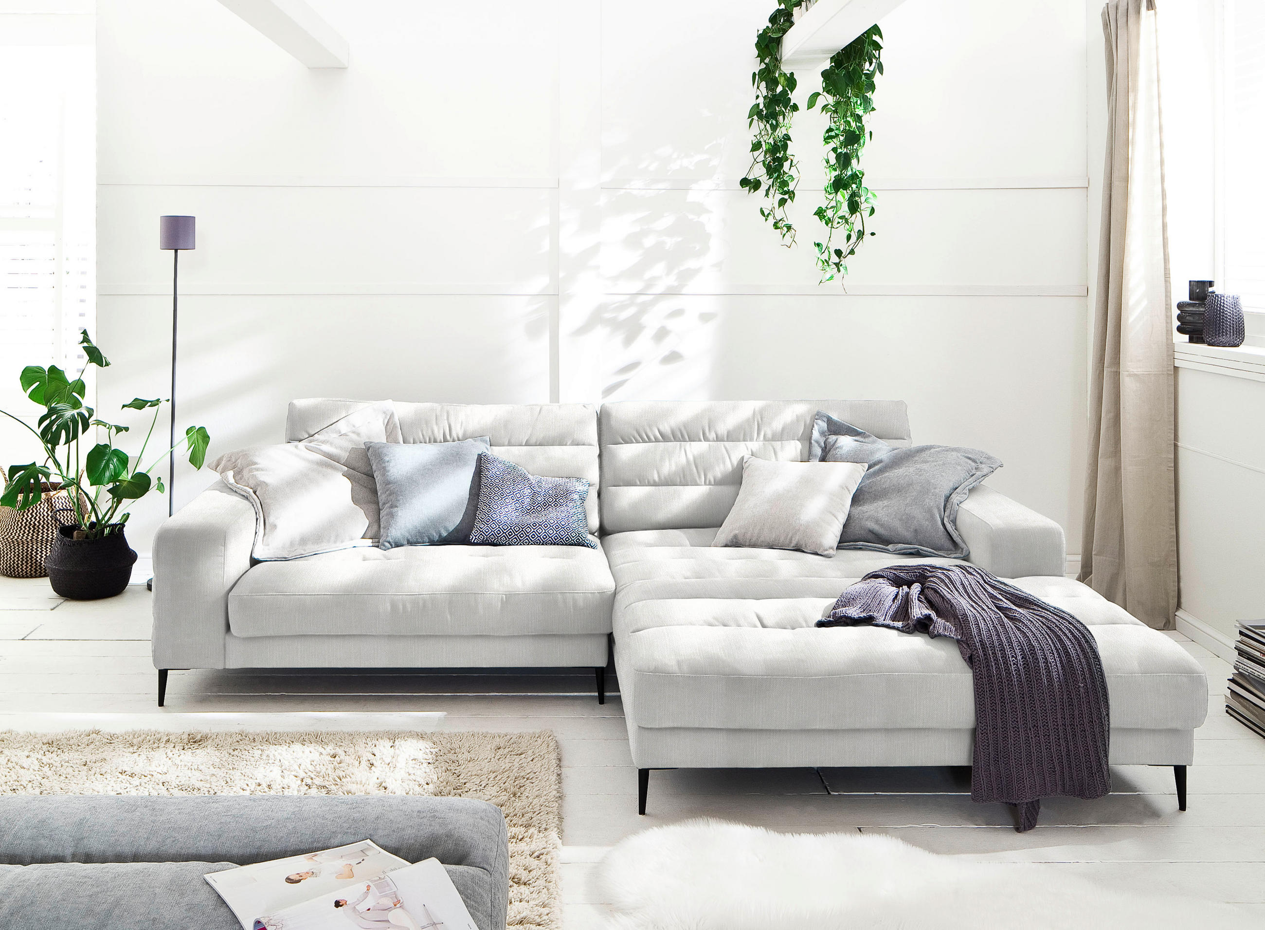 KUTNA GARNITURA tekstil  svijetlo plava   - crna/svijetlo plava, Design, tekstil/metal (296/207cm) - Dieter Knoll