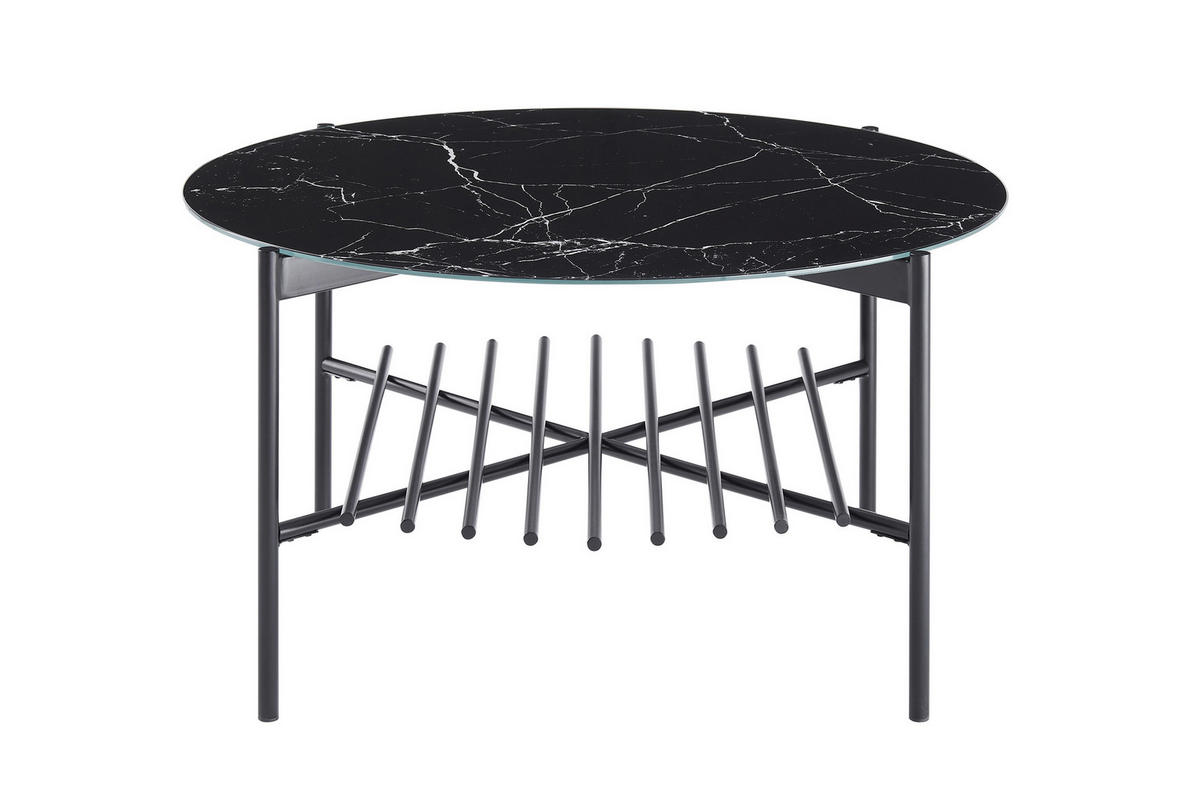 COUCHTISCH in Metall, Glas 84/84/43 cm  - Schwarz, Design, Glas/Metall (84/84/43cm) - Livetastic
