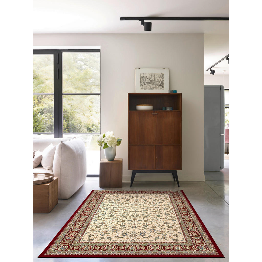 Thumbnail - Novel Webteppich Da Vinci, Creme, Rot, Textil, orientalisch, rechteckig, 200x290 cm, Oeko-Tex® Standard 100, für Fußbode...