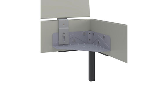 BETT 120/200 cm  in Hellgrau  - Hellgrau/Schwarz, Design, Holzwerkstoff/Metall (120/200cm) - Xora