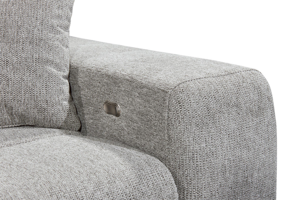 ECKSOFA Hellgrau Chenille  - Hellgrau/Schwarz, KONVENTIONELL, Kunststoff/Textil (172/268cm) - Carryhome