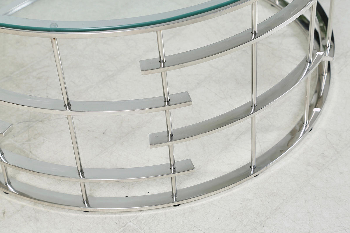 COUCHTISCH in Metall, Glas 90/90/42 cm  - Silberfarben, Design, Glas/Metall (90/90/42cm) - Livetastic