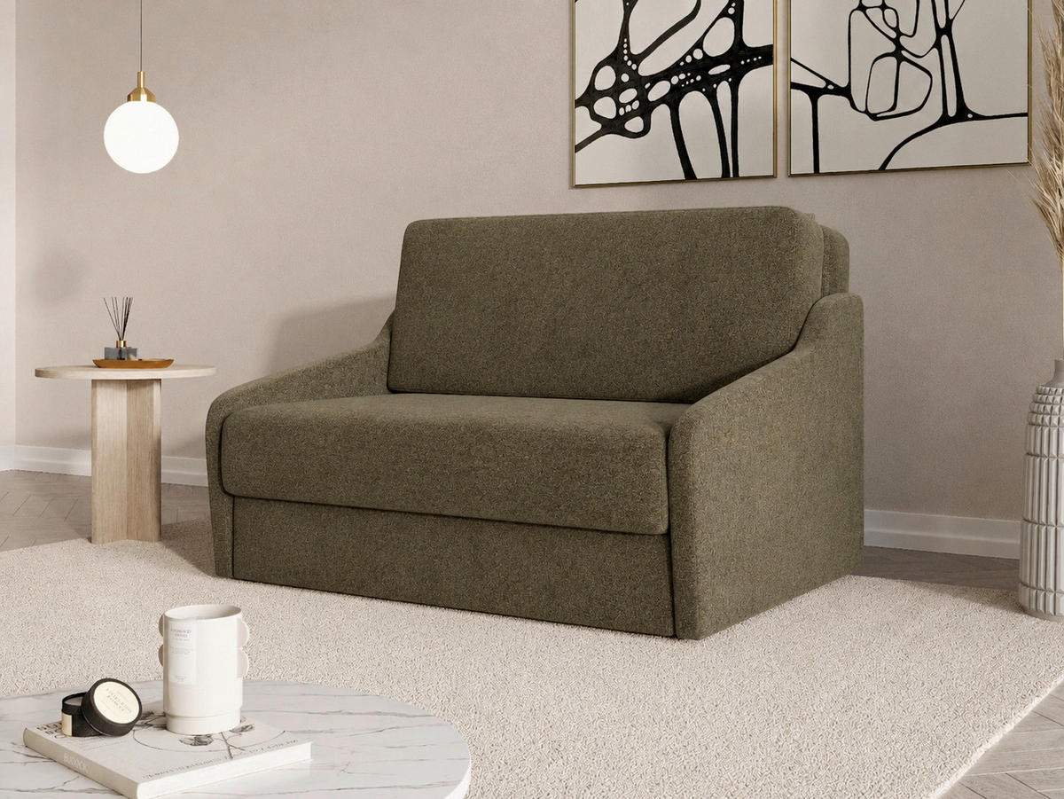SCHLAFSOFA Dunkelgrün  - Dunkelgrün/Schwarz, Design, Kunststoff/Textil (136/86/113cm) - MID.YOU
