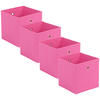 FALTBOX 4er Set - Pink/Silberfarben, Design, Karton/Textil (32/32/32cm) - Carryhome