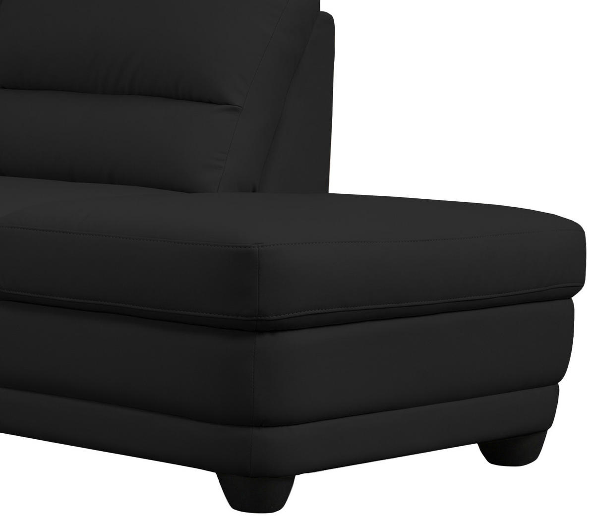 ECKSOFA in Lederlook Schwarz  - Schwarz, Design, Kunststoff/Textil (245/225cm) - Livetastic