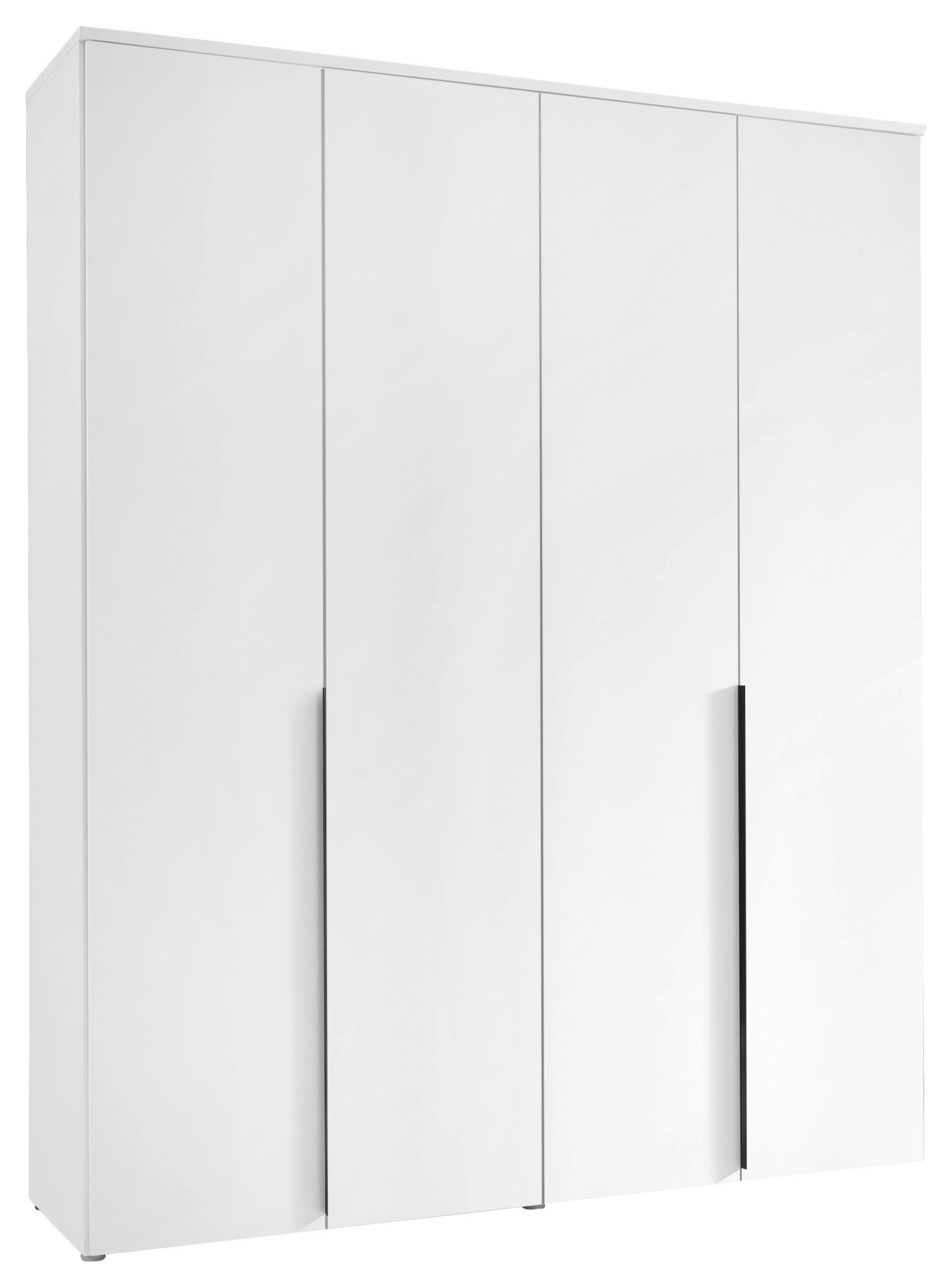 DREHTÜRENSCHRANK 180/225/52 cm 4-türig Weiß  - Schwarz/Weiß, MODERN, Holzwerkstoff/Kunststoff (180/225/52cm) - MID.YOU