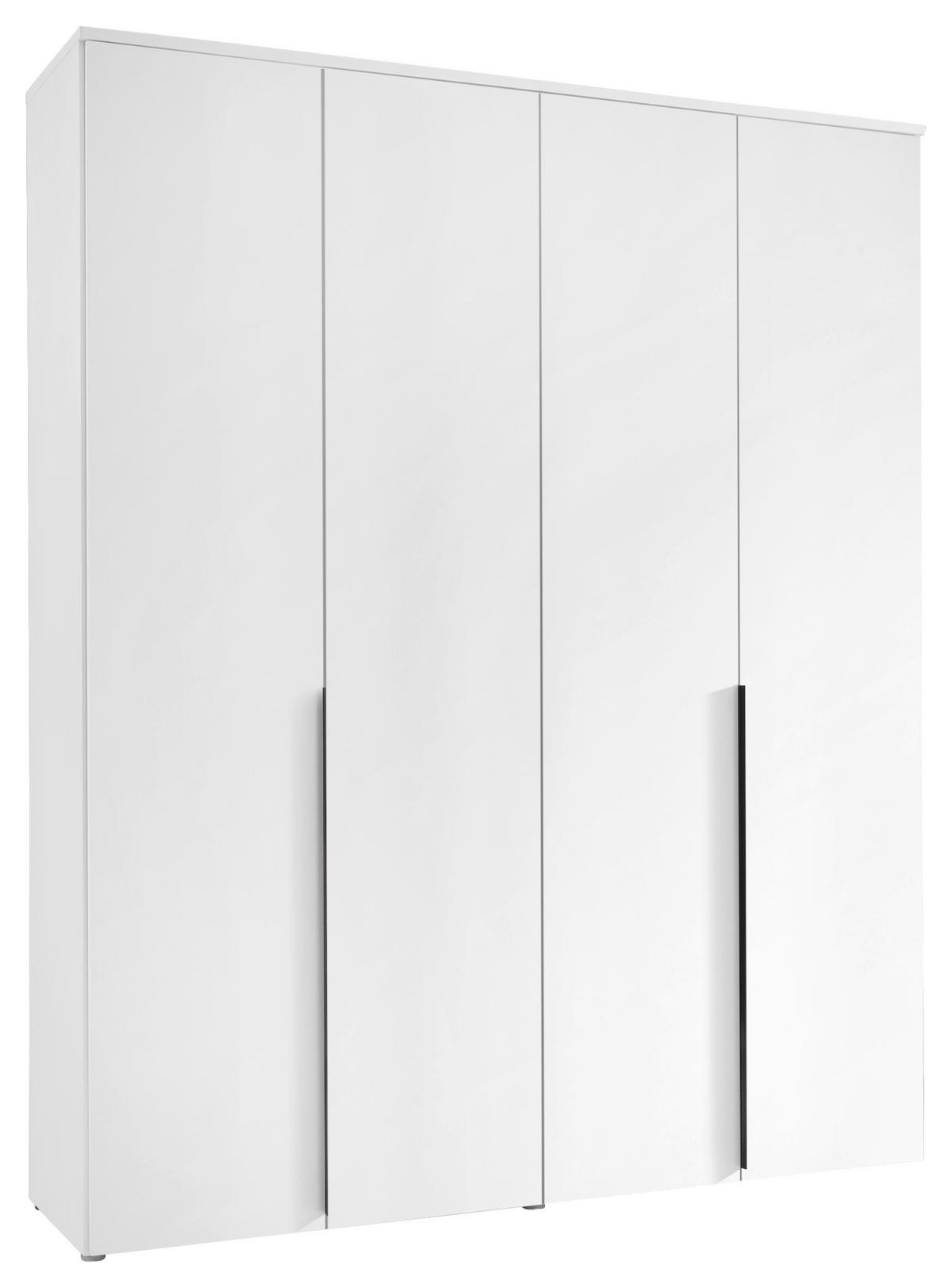 DREHTÜRENSCHRANK 180/225/52 cm 4-türig Weiß  - Schwarz/Weiß, MODERN, Holzwerkstoff/Kunststoff (180/225/52cm) - MID.YOU