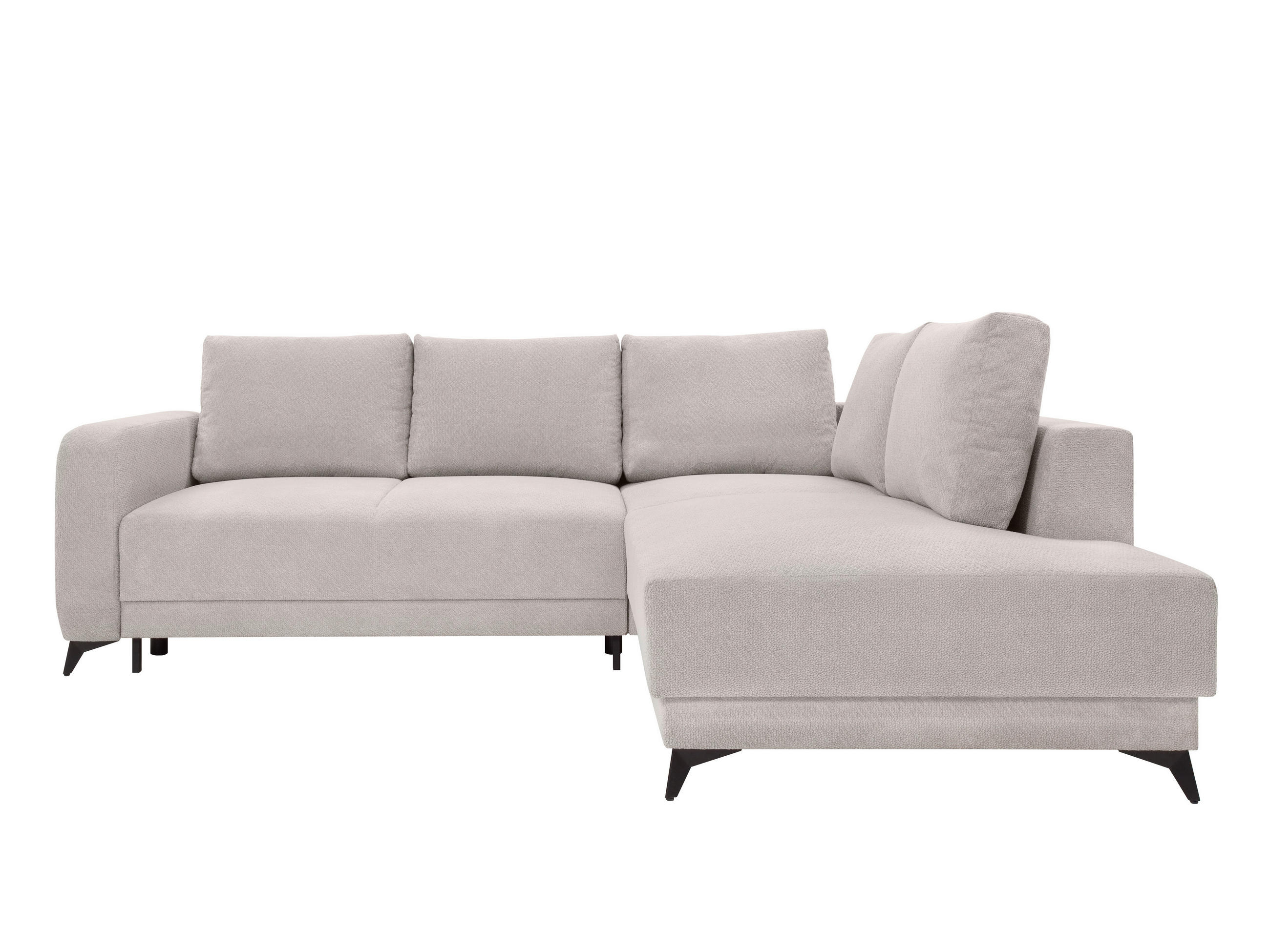 ECKSOFA CORTEZ Hellgrau  - Hellgrau/Schwarz, Design, Textil/Metall (260/215cm) - MID.YOU