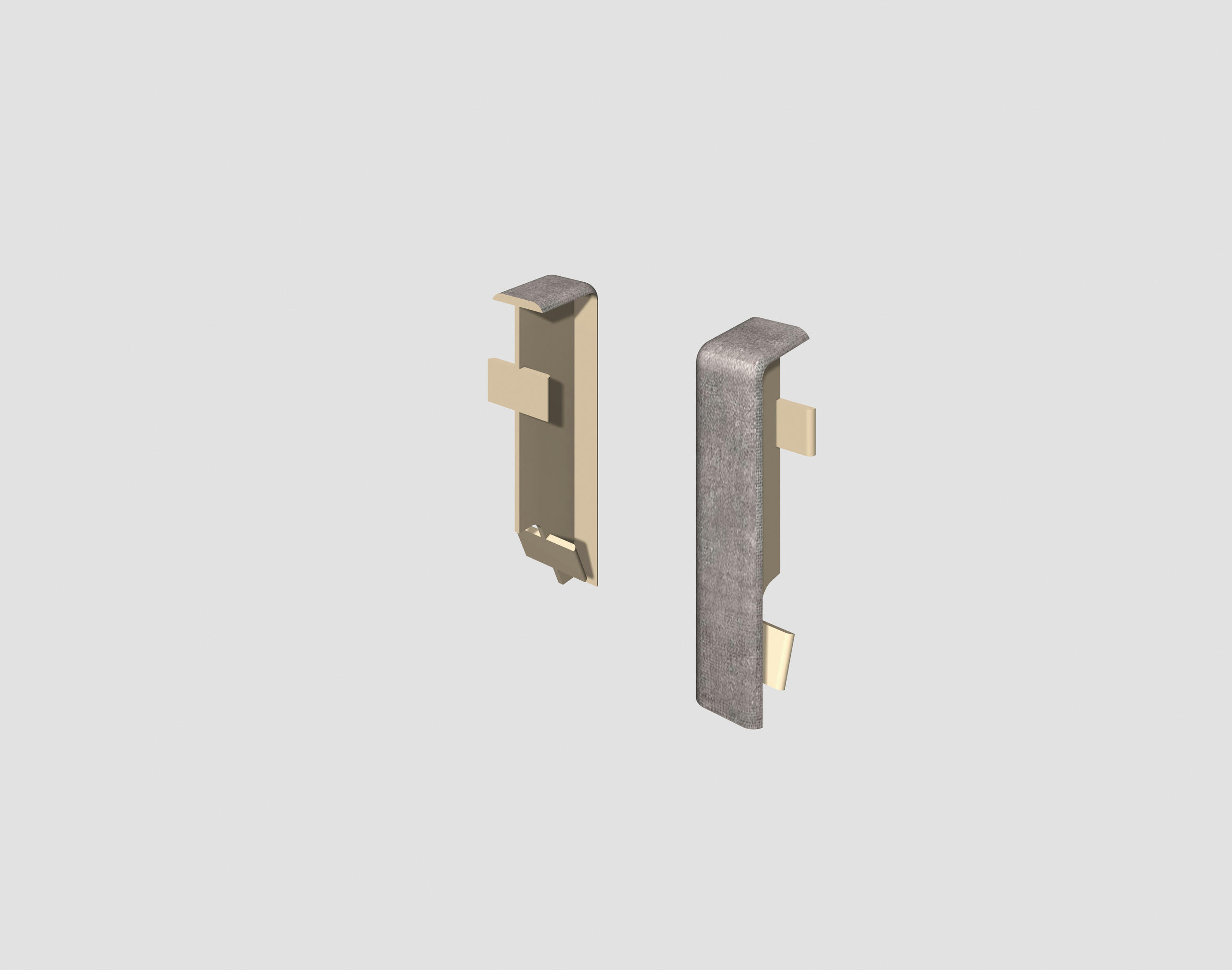 SOCKELLEISTENVERBINDUNGSSTÜCK - Grau, KONVENTIONELL, Kunststoff (1.6/1.2/5.9cm) - Egger Holzwerkstoffe