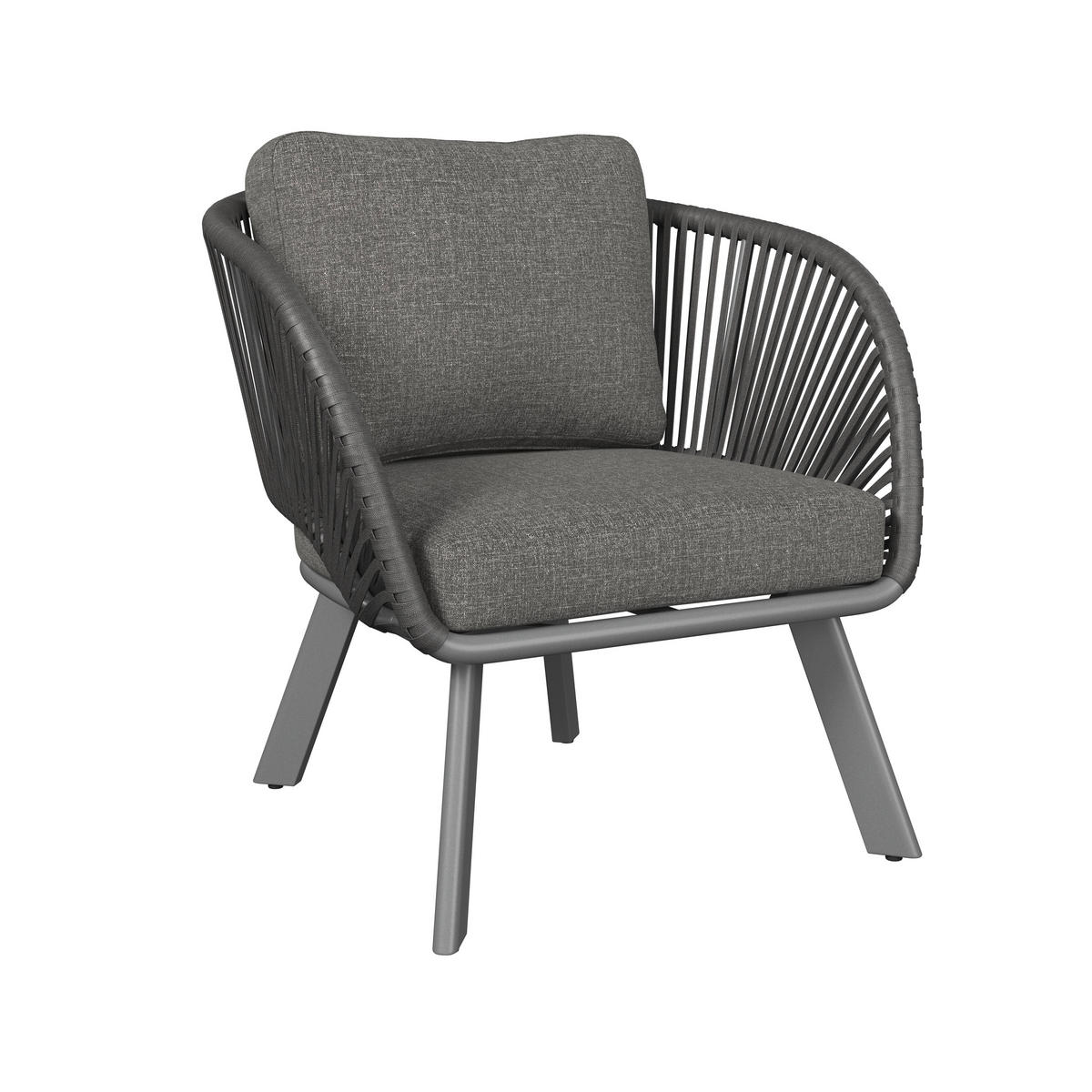 LOUNGESESSEL  - Anthrazit, Design, Textil/Metall (83/77/82cm) - Ambia Garden