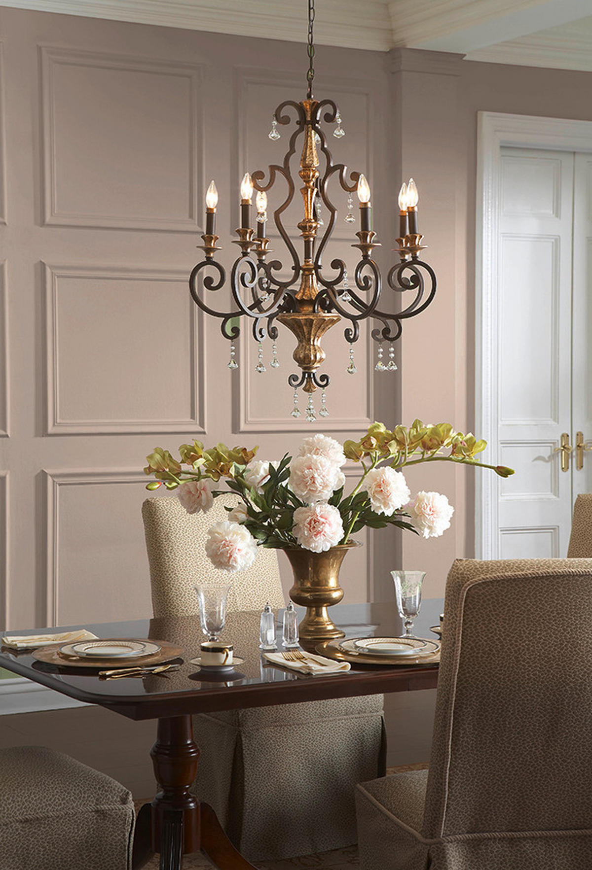 TAKKRONA Elstead Marquette 71,1/105,5 cm  - bronsfärgad, Klassisk, metall/glas (71,1/105,5cm) - Elstead Lighting