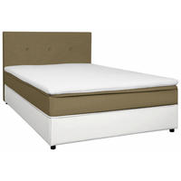 BOX-ÁGY 120/200 cm  sárga, fehér  - sárga/fekete, Konventionell, textil/fa (120/200cm) - Carryhome